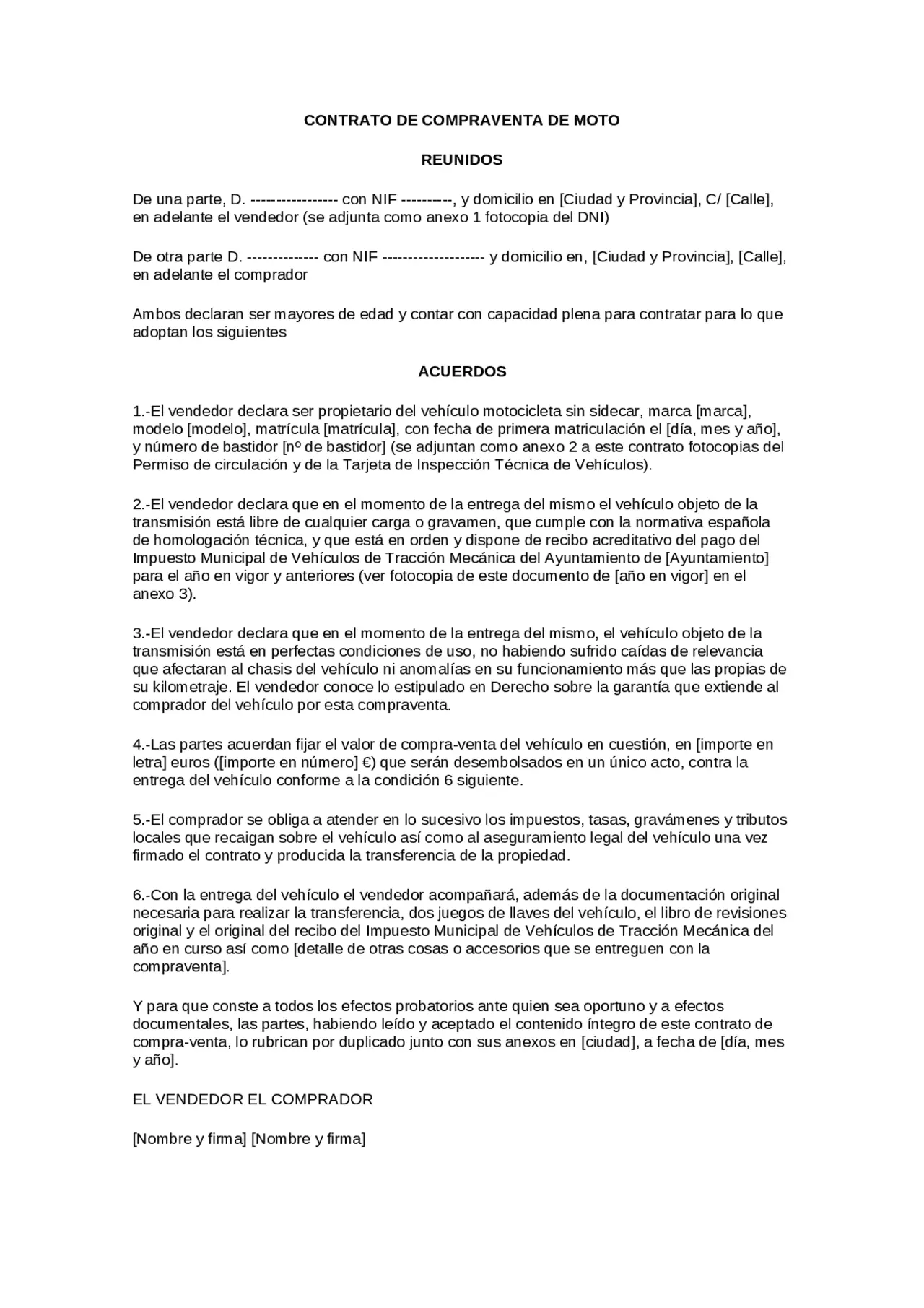 contrato compra venta de motocicleta en cordoba argentina - Cómo saber si un contrato de compra venta es legal