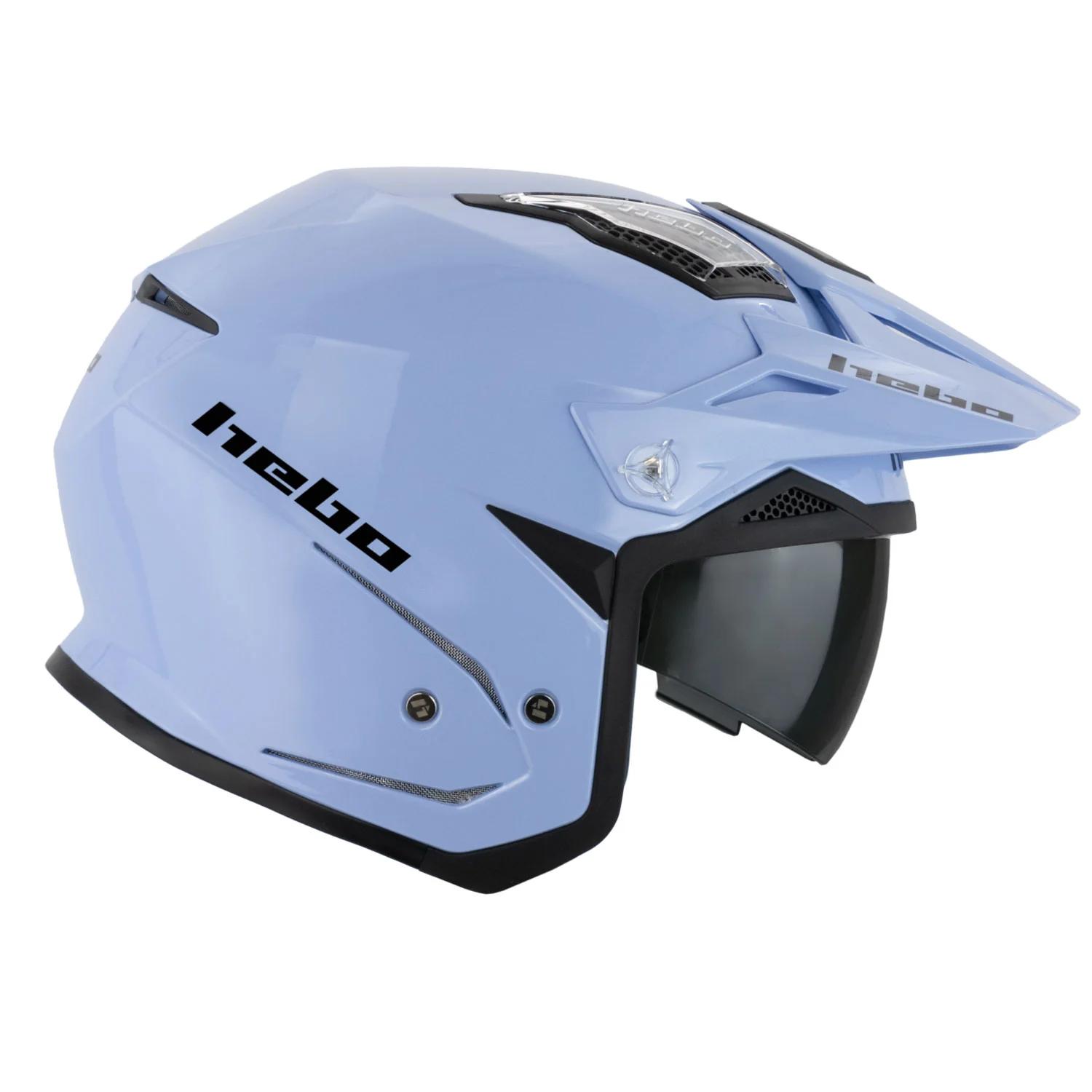 casco de motocicleta azul hi 5con logo en parte posterior - Cómo se llama cada parte de un casco de moto