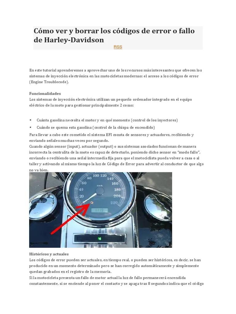 codigos de fallas motos harley davidson - Cuál es el PIN de seguridad de mi Harley-Davidson