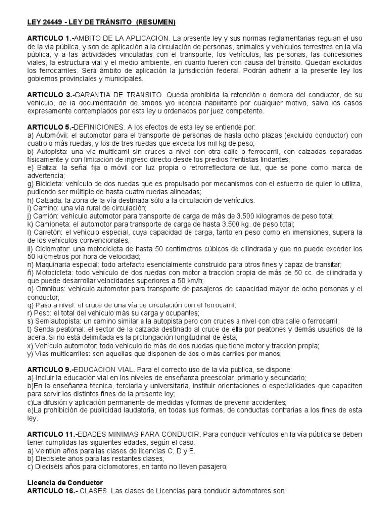 ley 24449 motos - Cuándo se puede retener una moto