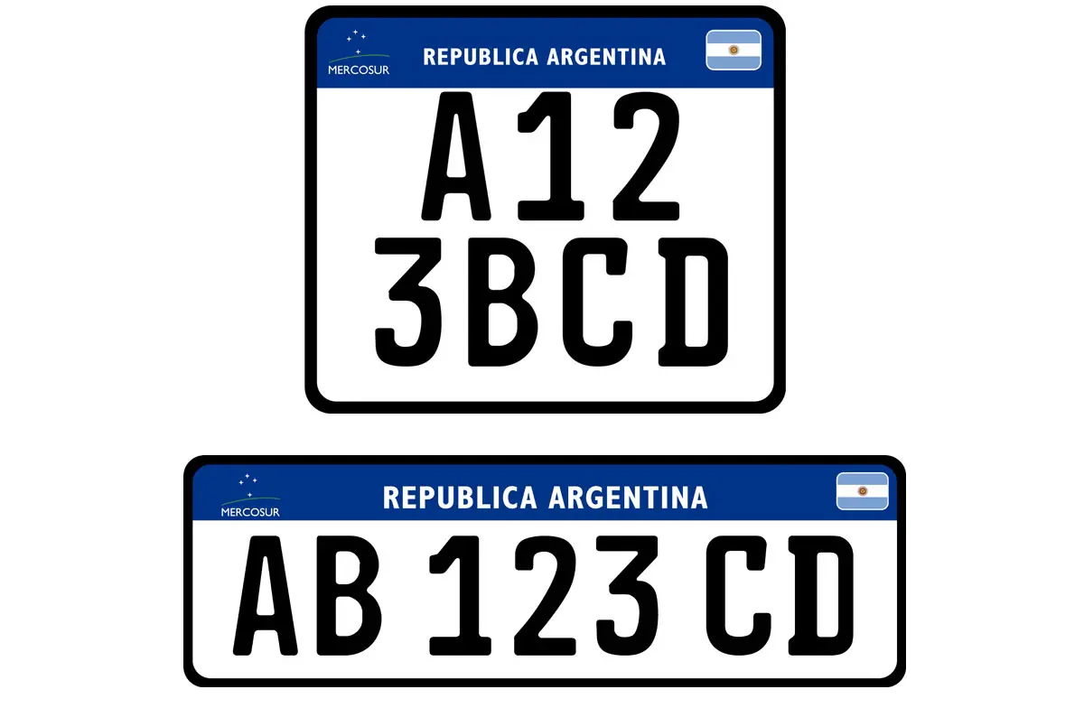chapa patente de motos argentina - Cuánto mide una patente de moto en Argentina