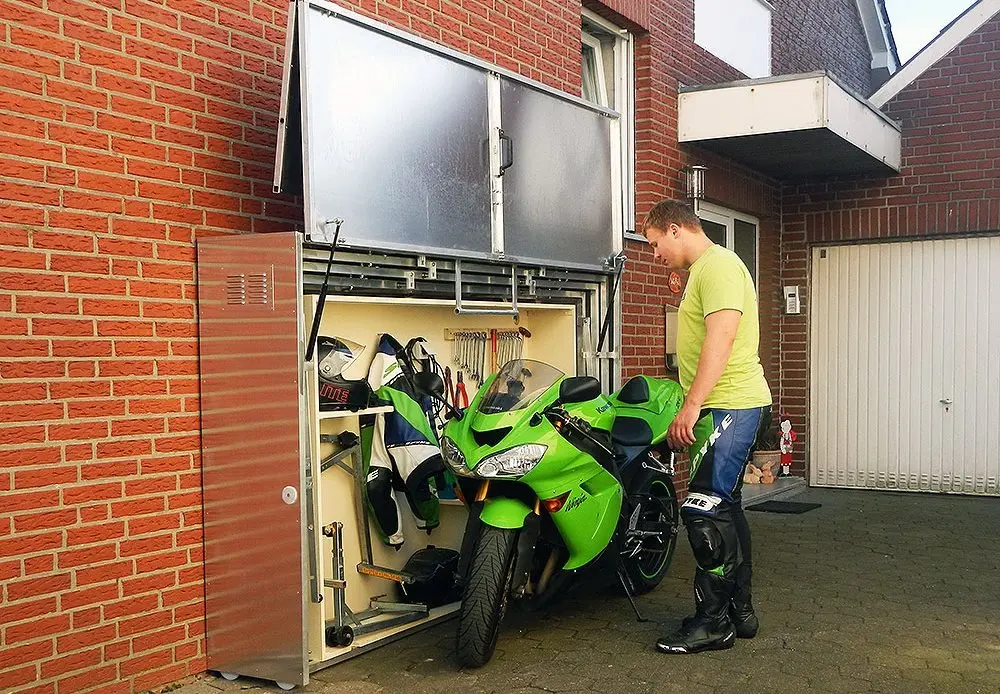 mini garajes para motos - Cuánto mide una plaza de garaje de moto