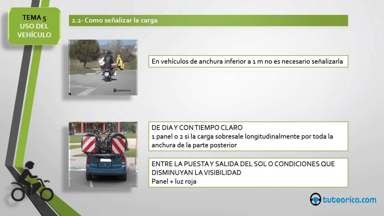 en una motocicleta cuanto puede sobresalir la carga - Cuánto puede sobresalir por su parte delantera y por la posterior la carga transportada