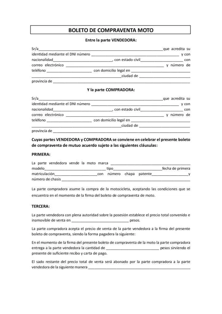 contrato compra venta de motocicleta en cordoba argentina - Dónde puedo conseguir un contrato de compraventa